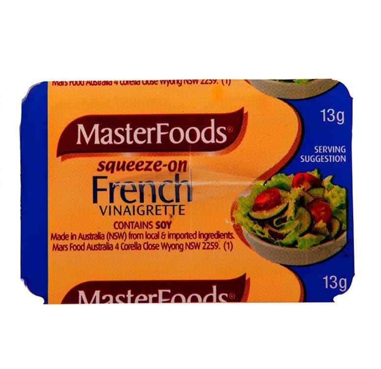 Dressing Portion Control French Vinaigrette Squeeze On 100x13Gr Ctn