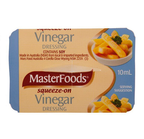 Dressing Portion Control Vinegar Squeeze On 100x10Ml Ctn